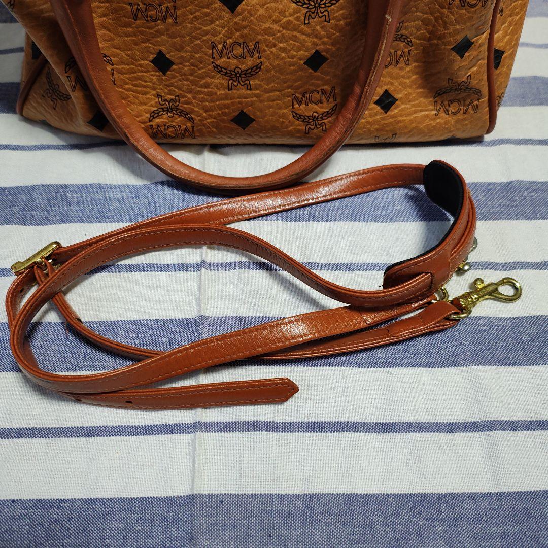 美品　MCM ブラウン ミニボストンバッグ