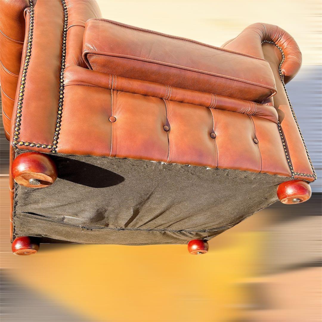 1★送料込み★チェスターフィールドソファ 一人掛け【神奈川県厚木市引取可】