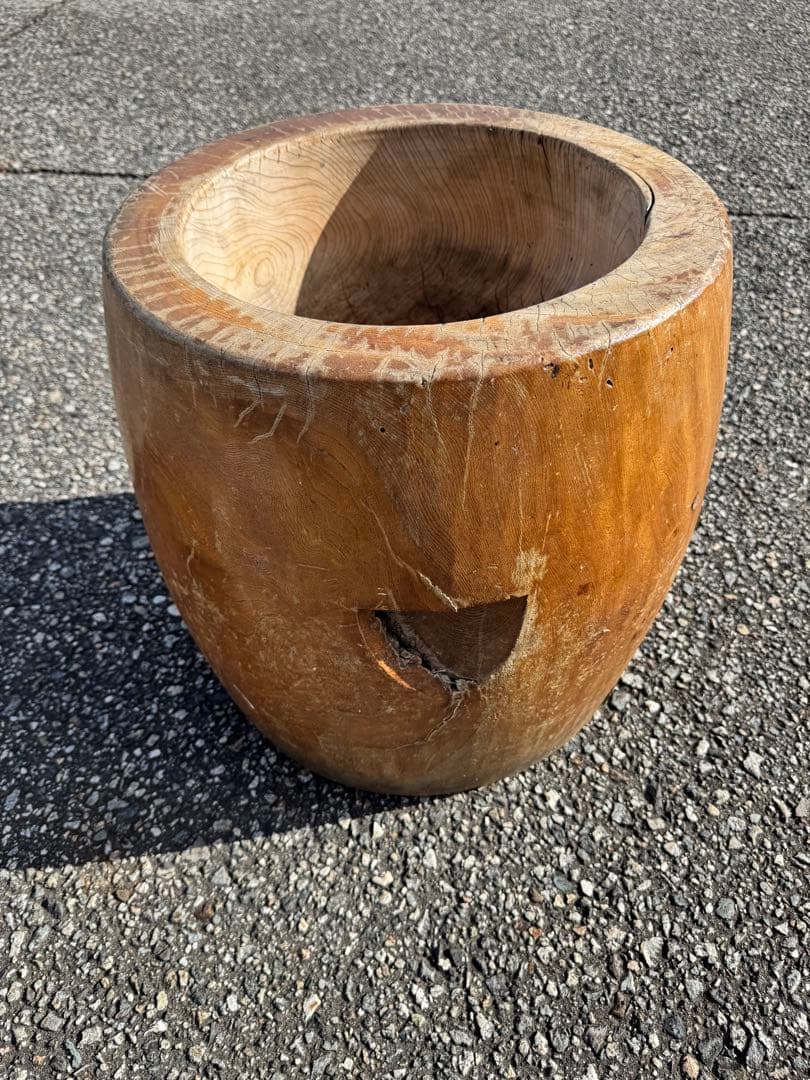 木製 餅つき 臼 昭和58年製 民芸品 レトロ
