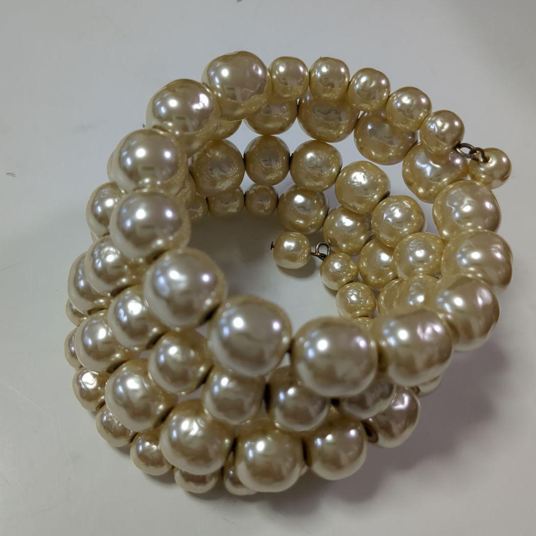 【美品希少】ミリアムハスケル初期ヴィンテージ4連パールクラスターブレスレット