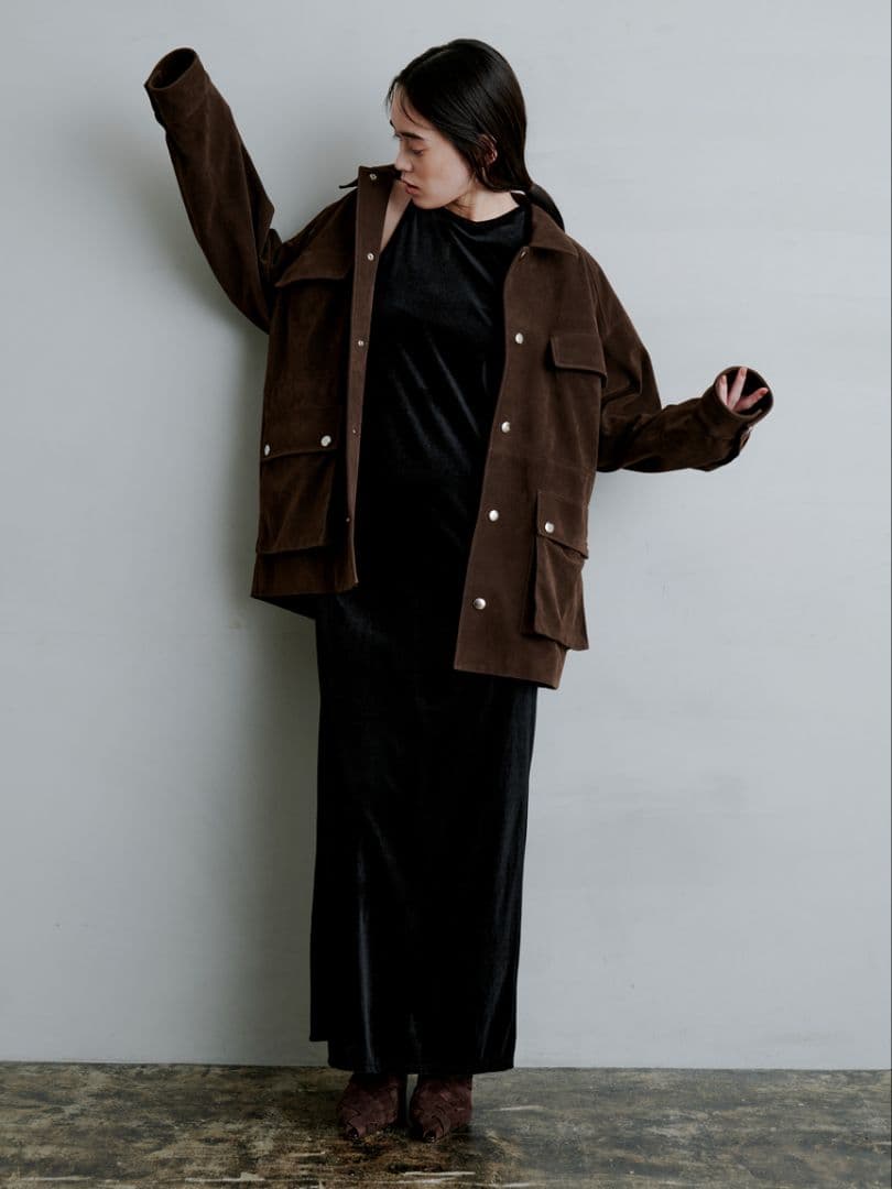 MIESROHE（ミースロエ）ステンカラーカバーオール　ブラウン1