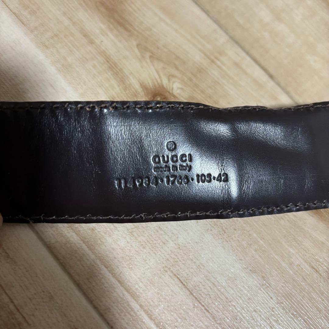 GUCCI ベルト インターロッキング グッチシマ　ダークブラウン レザー