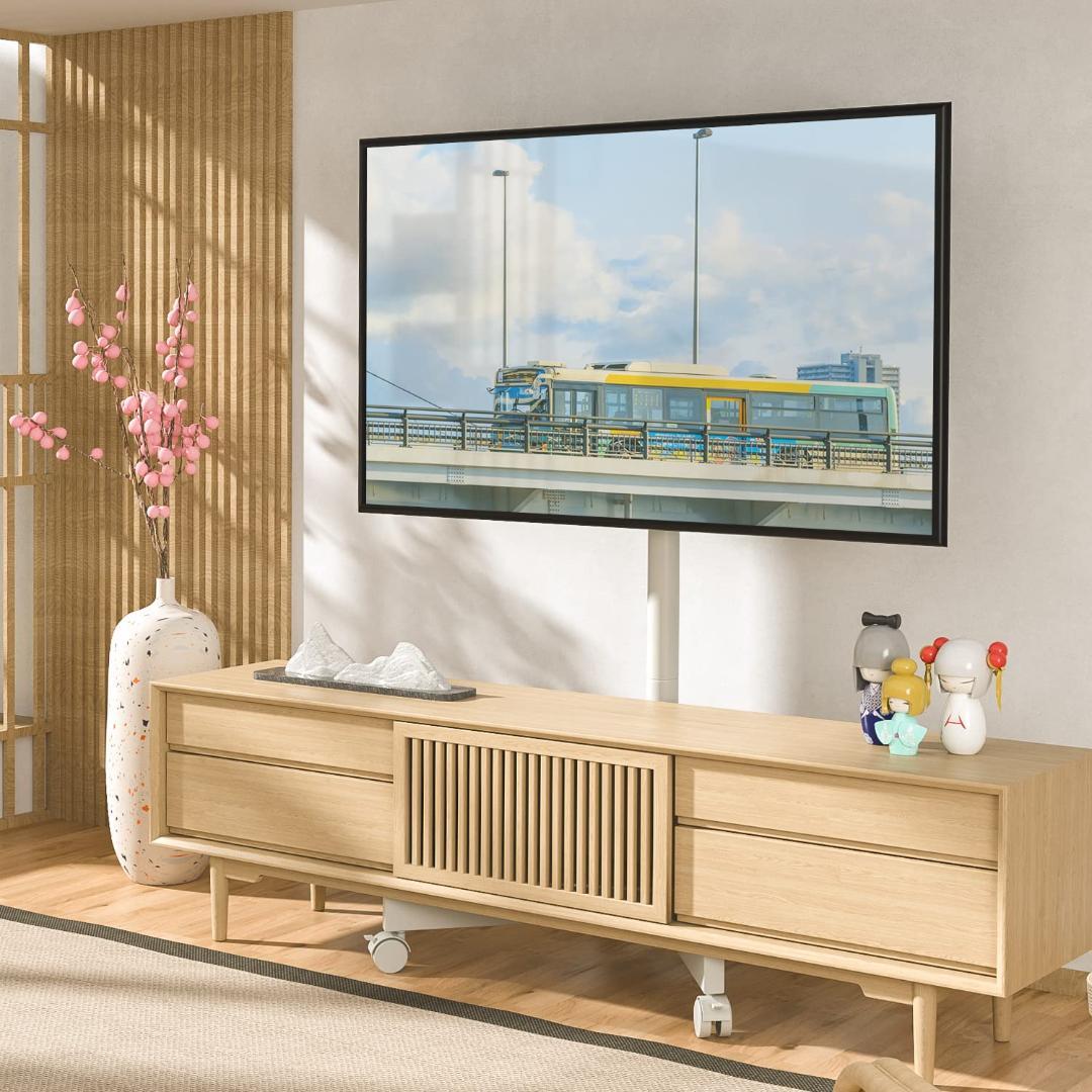 多機能＆移動便利！キャスター付きテレビスタンド