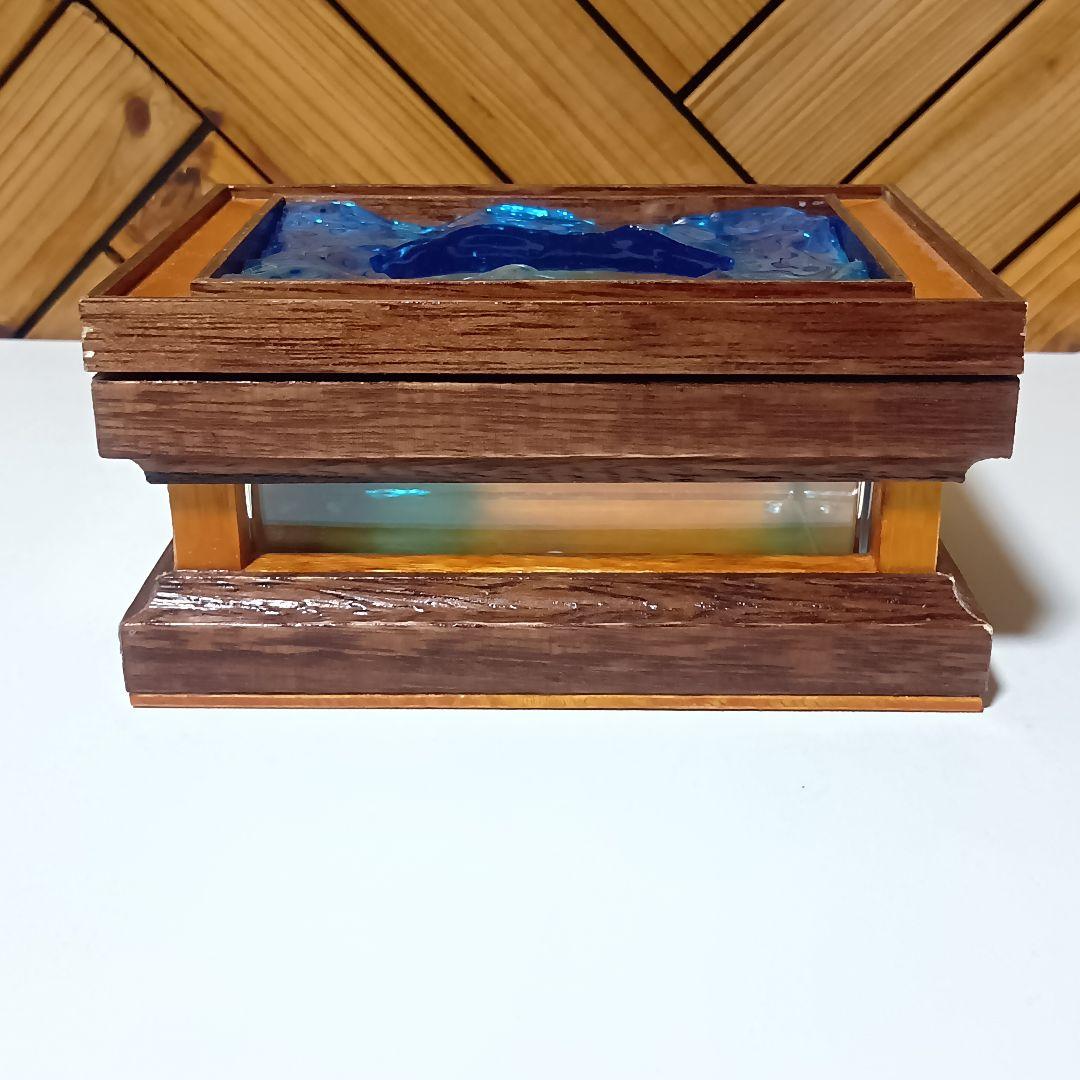 【1231】波紋揺れるオーシャンティッシュケース／ウッドレジン　インテリア