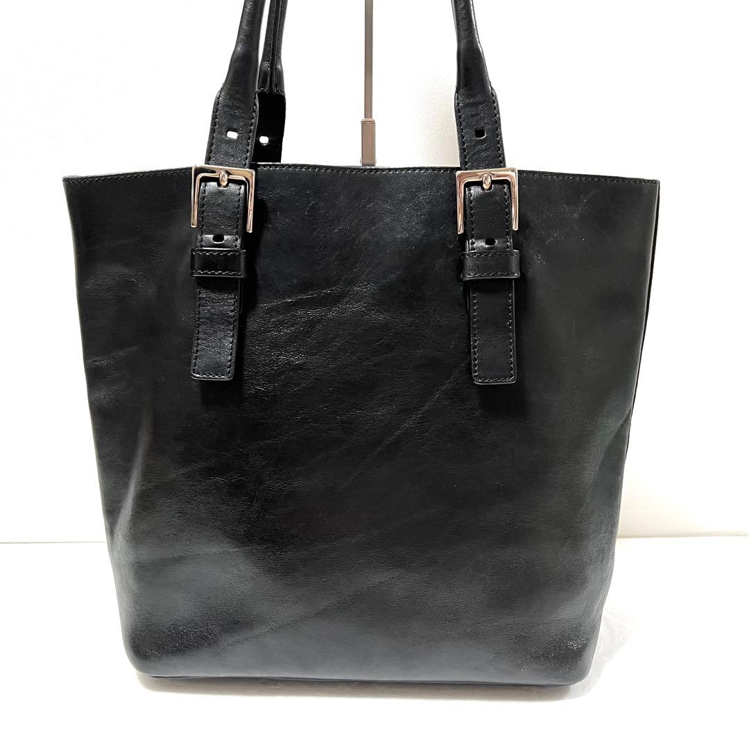 【美品】HIROFU ヒロフ レザー トートバッグ A4 ブラック 肩掛け