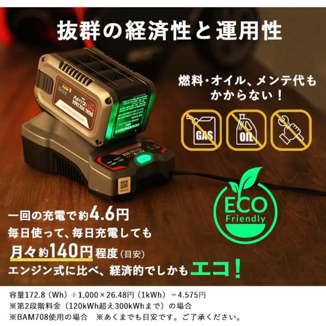 ハイガー除雪機　充電　48V POWERWORKS SNE402 バッテリー2個