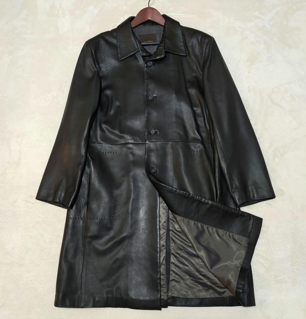 美品　XLサイズ　羊革　オールレザーロングコート　NORTH BEACH