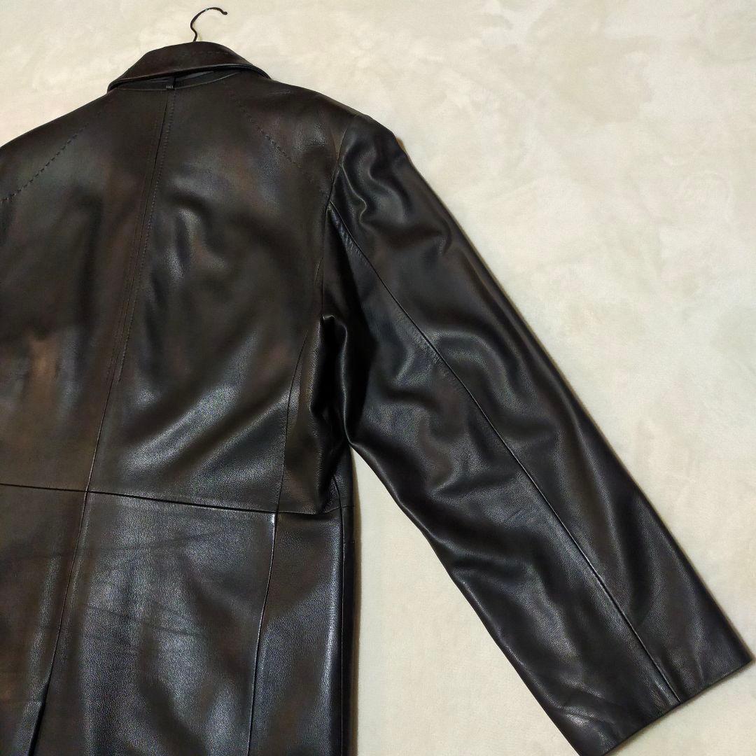 美品　XLサイズ　羊革　オールレザーロングコート　NORTH BEACH