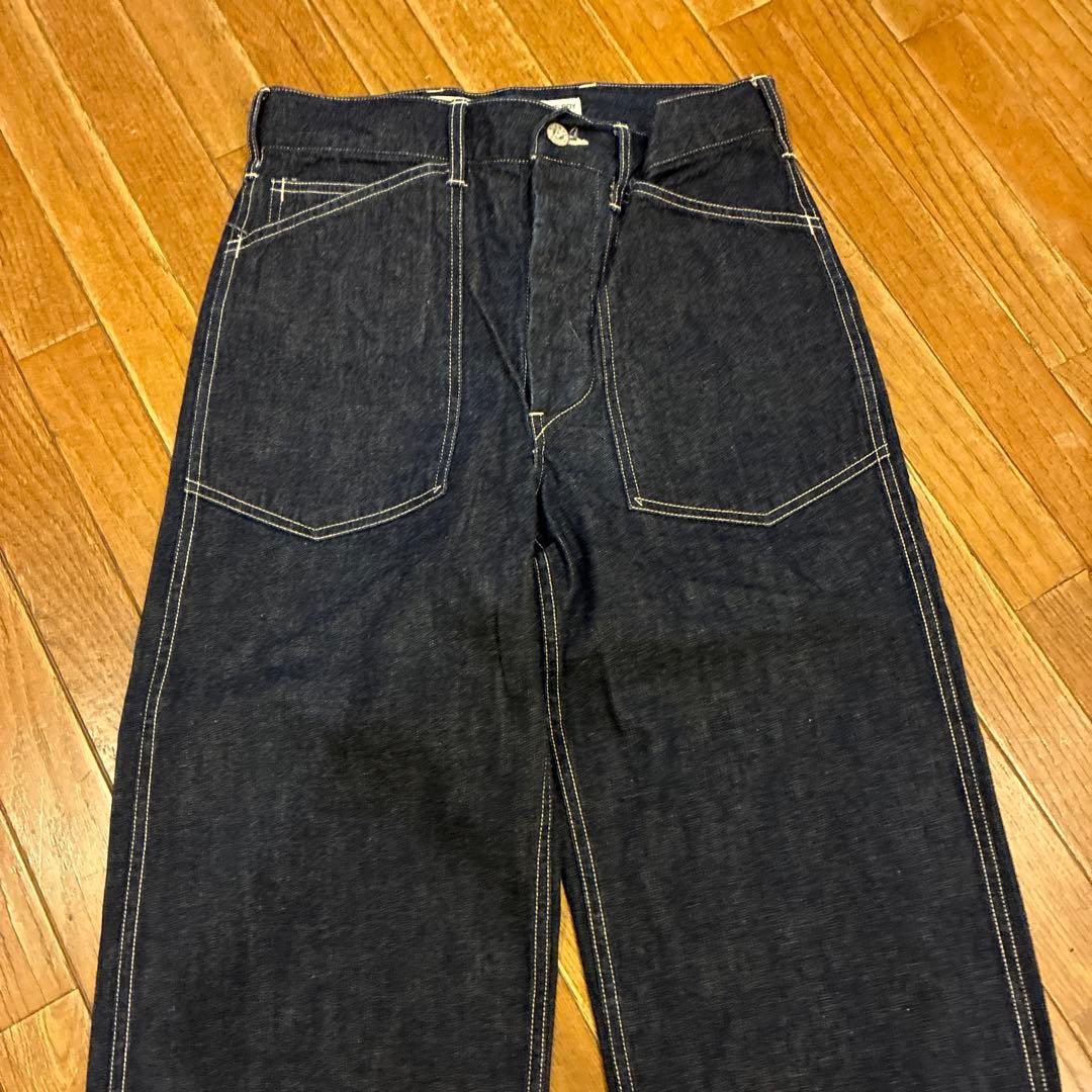 新品未使用BEAMSBOYダークブルーワイドレッグデニムパンツ