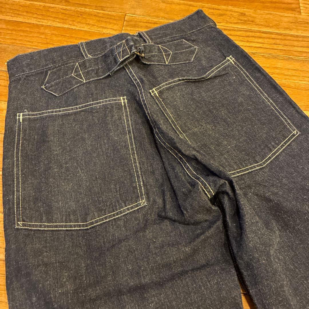 新品未使用BEAMSBOYダークブルーワイドレッグデニムパンツ