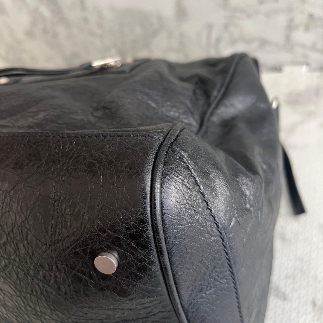 未使用級✨バレンシアガ SQUASH ボストンバッグ 2way レザー ブラック