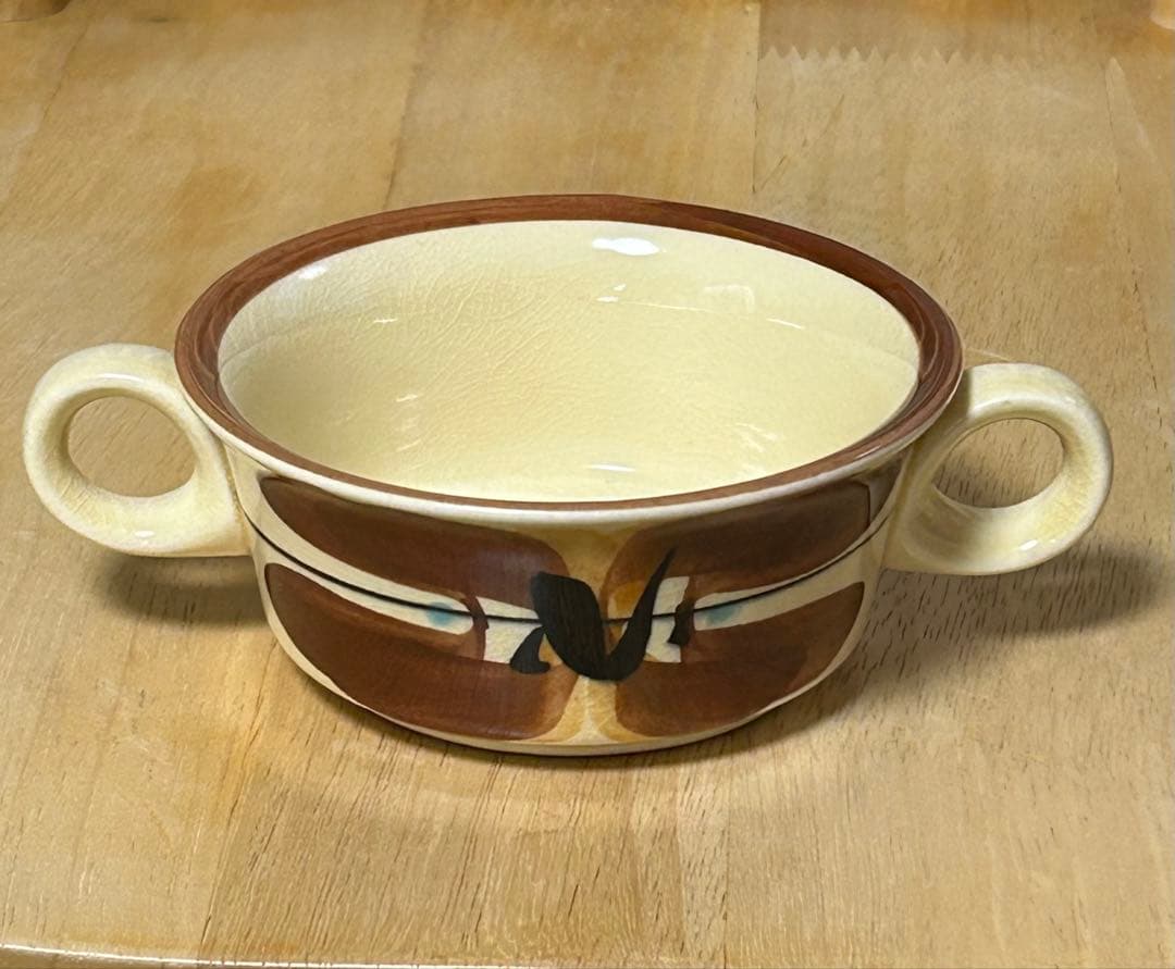 レトロ食器　陶器　栄木正敏　セラミックナカオ　プレート　スープカップ　5枚セット