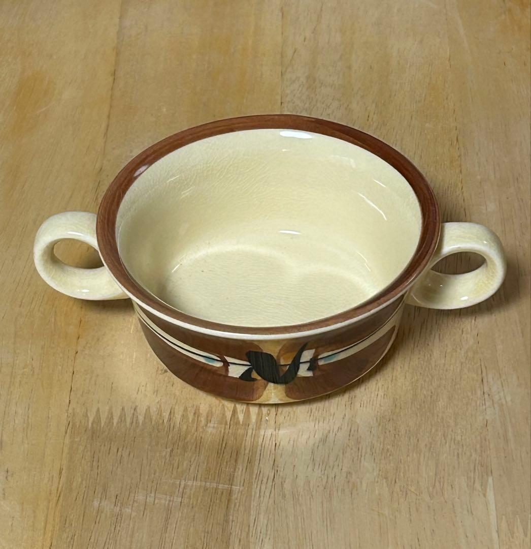 レトロ食器　陶器　栄木正敏　セラミックナカオ　プレート　スープカップ　5枚セット