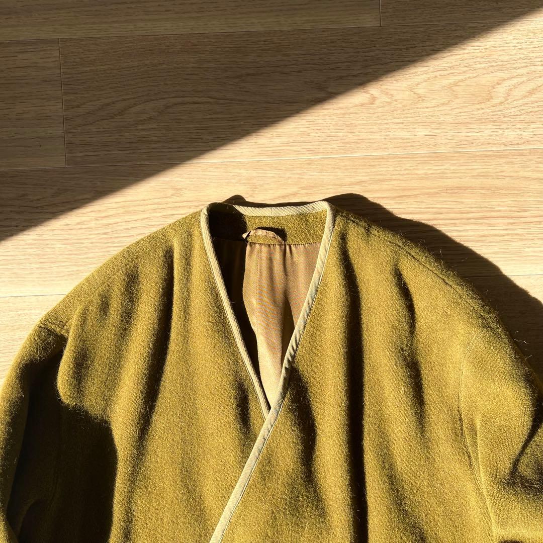 1990FW Giorgio Armani ノーカラー アルパカ ウール コート
