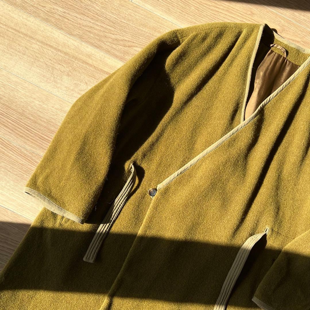 1990FW Giorgio Armani ノーカラー アルパカ ウール コート