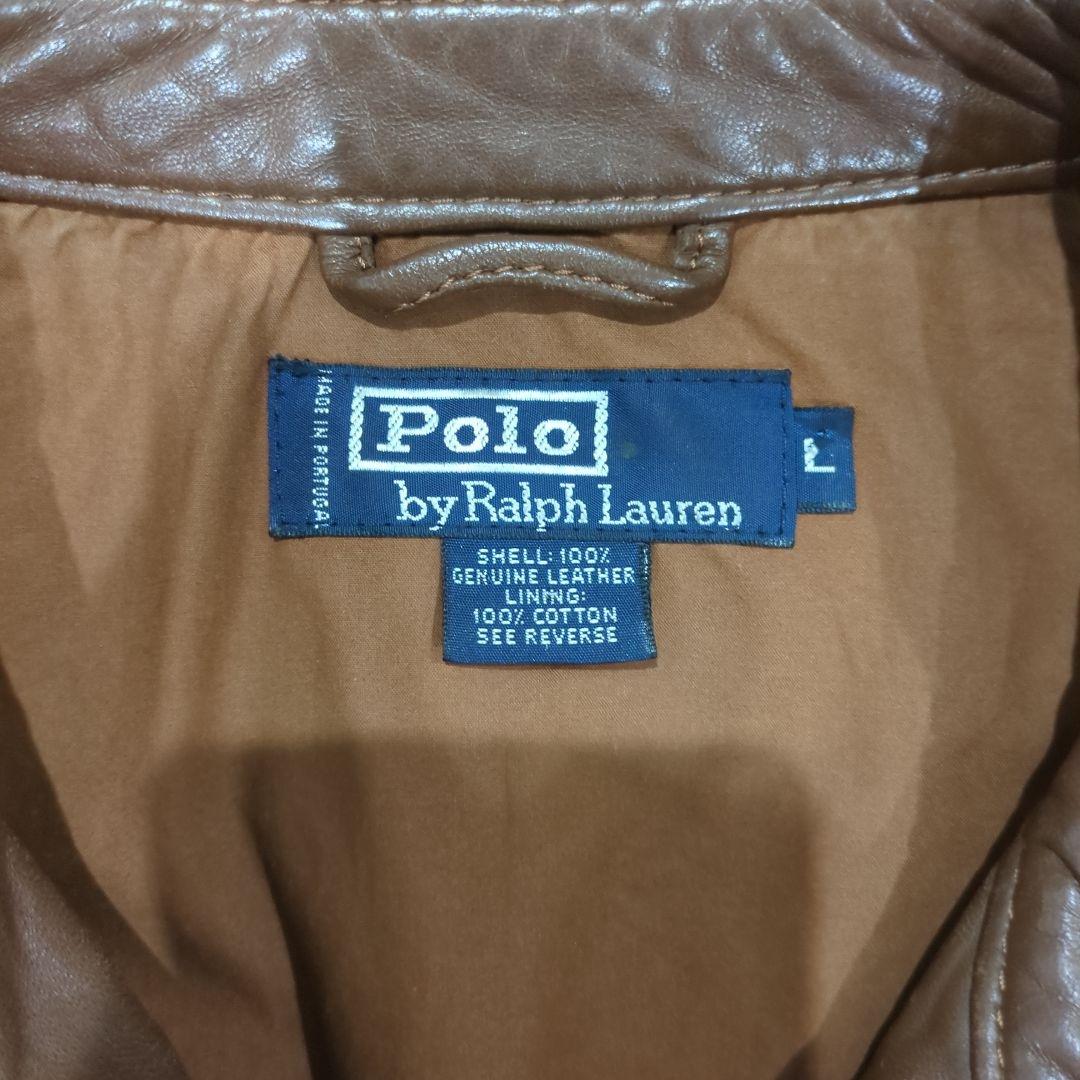 90s ラルフローレン ポニーなし レザーJKT ポルトガル製