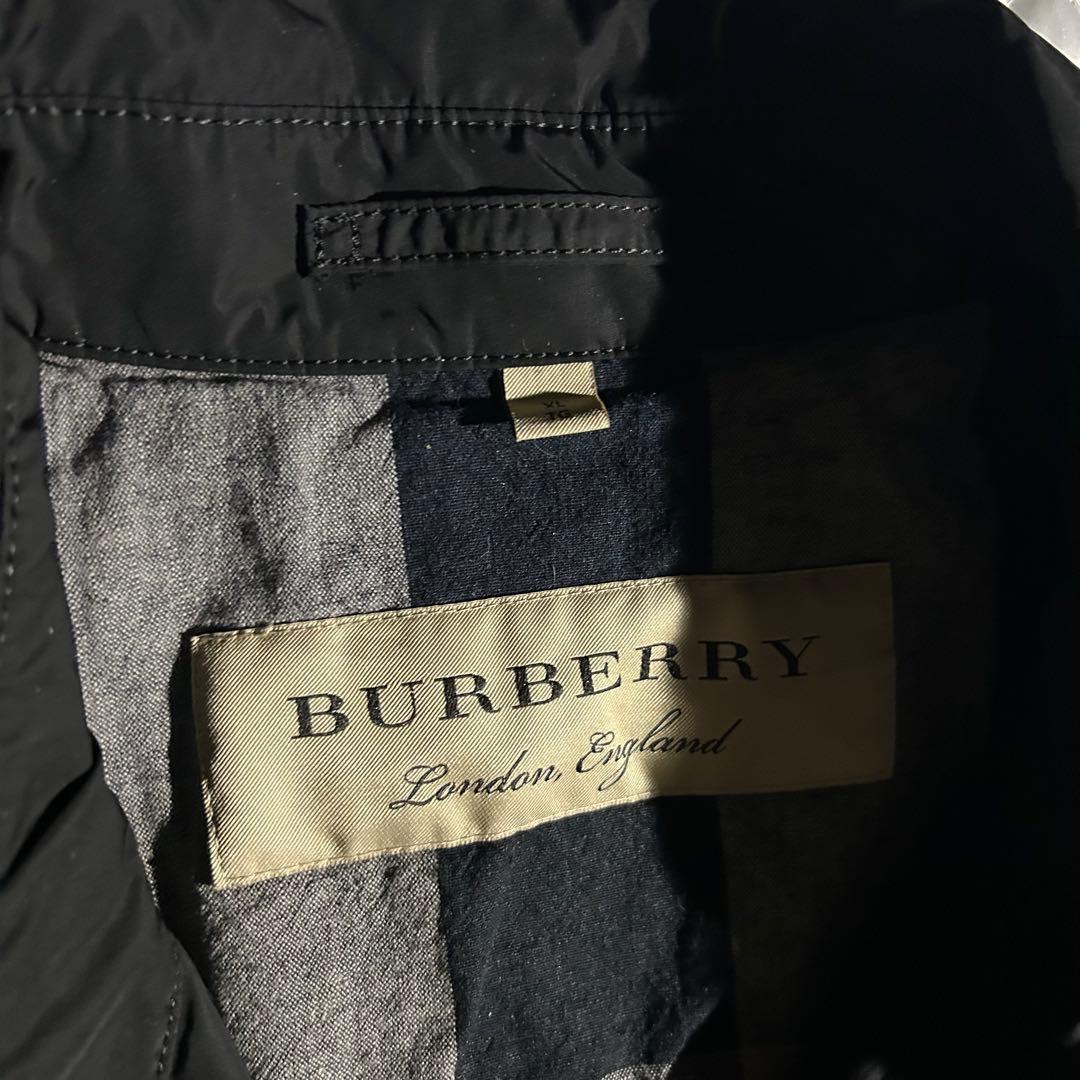 Burberry エステルハーフトレンチコート 黒 ダブル ベルト