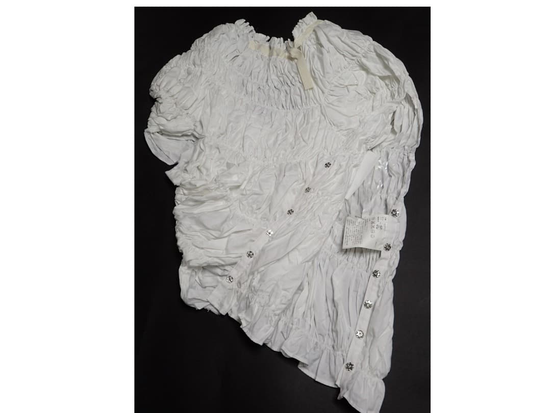 tricot COMME des GARCONS フリル付きホワイトシャツ 半袖