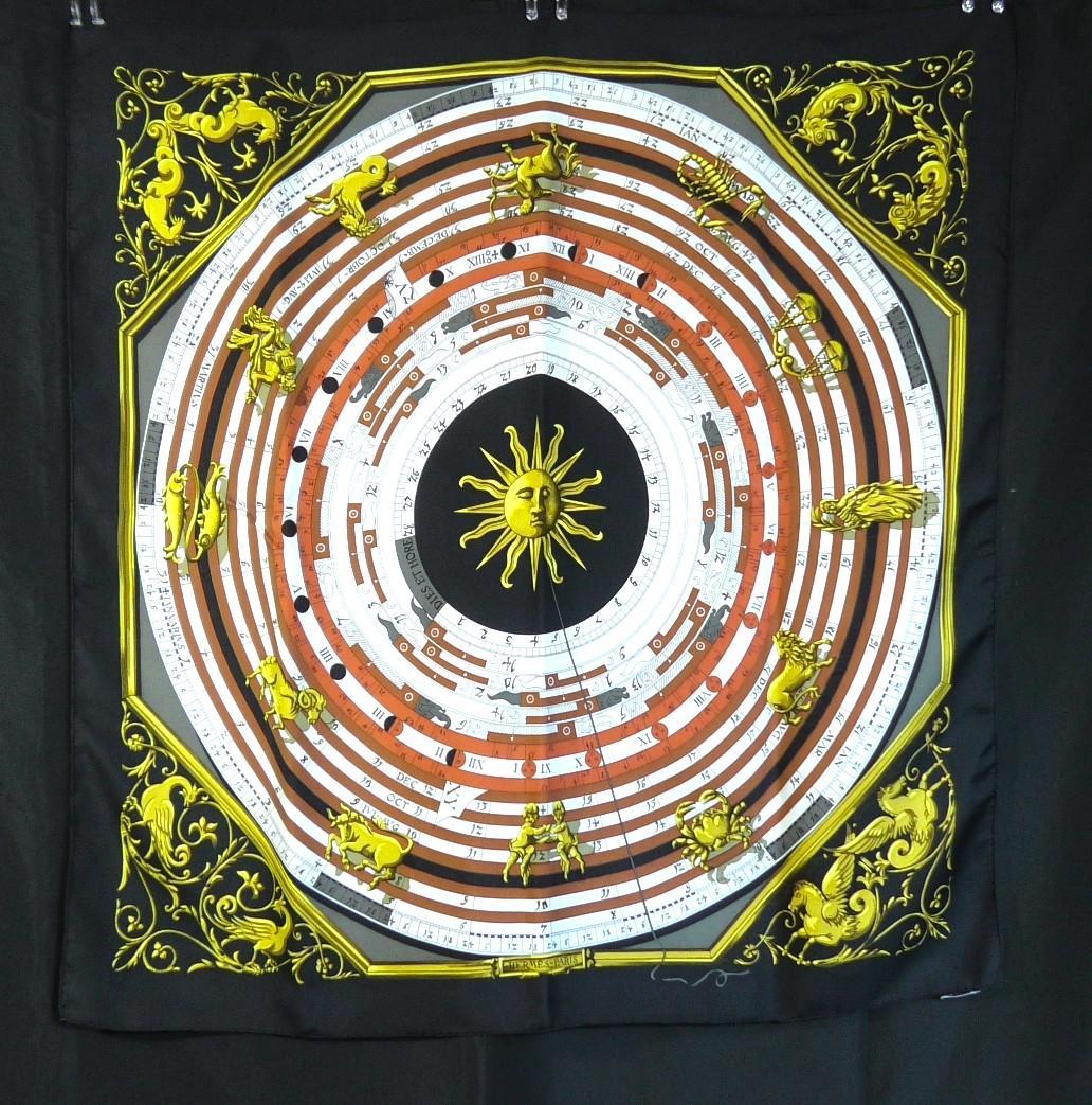 美品　HERMES エルメス　大判スカーフ　カレ90　 D508