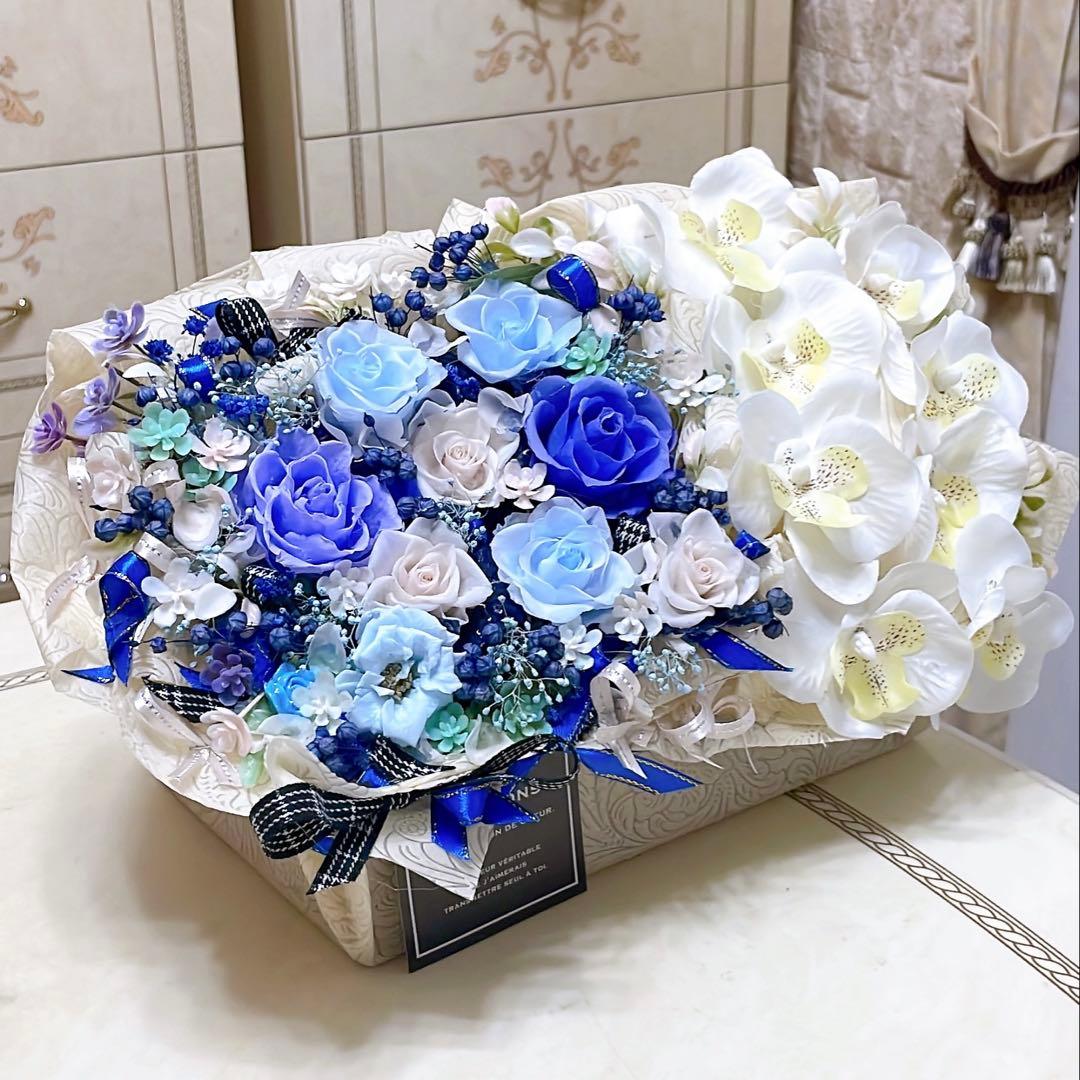 大人気✨横長アレンジ✨バラミックスアレンジ＆胡蝶蘭（アーティフィシャルアレンジ）