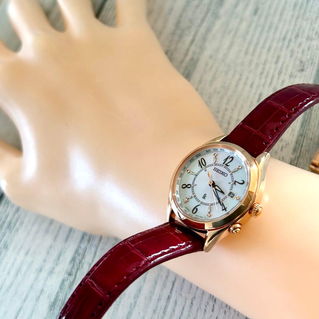 【美品】SEIKO ルキア 腕時計 1B35-0AA0 電波ソーラー チタン製