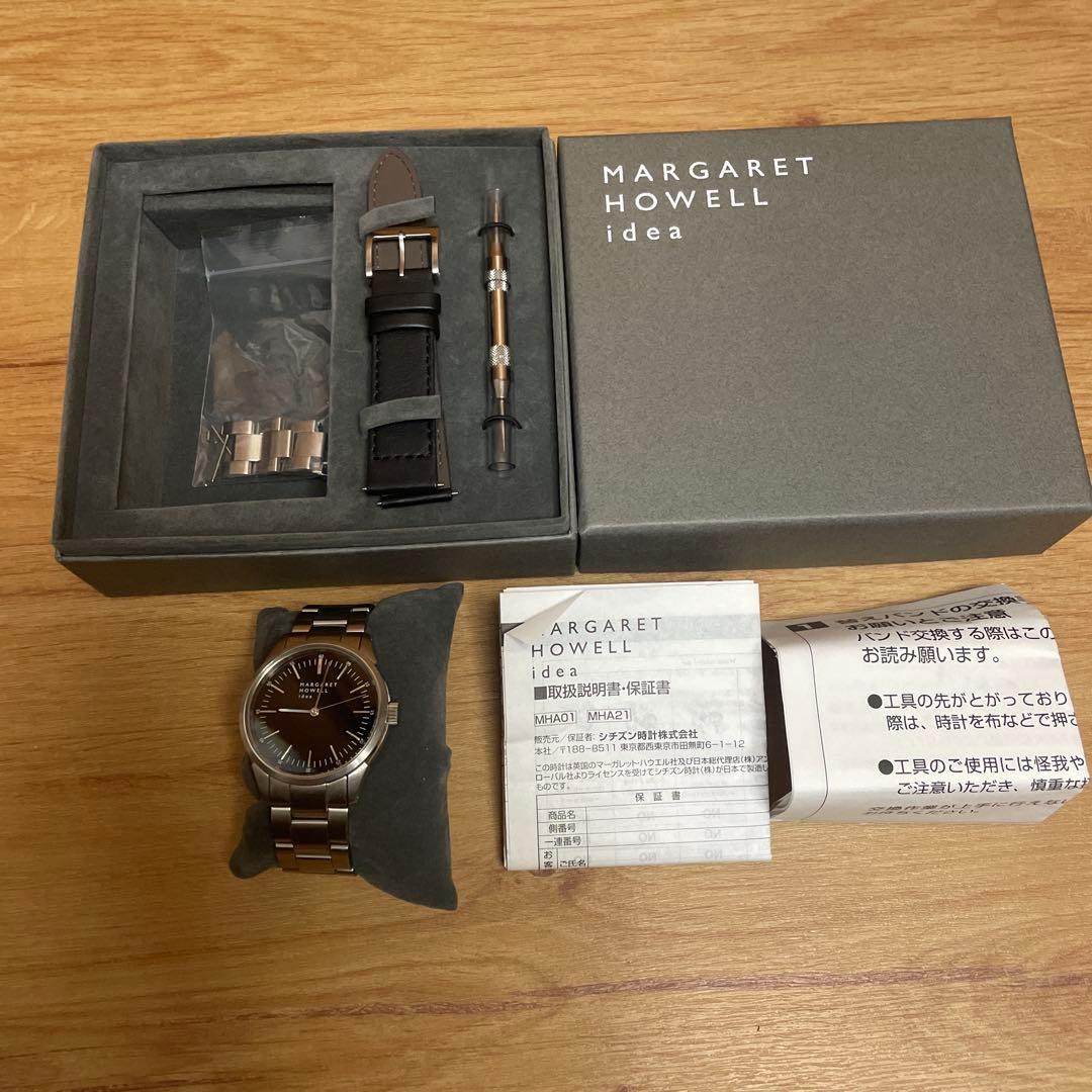 MARGARET HOWELL アナログ時計　箱付属品あり　稼働品