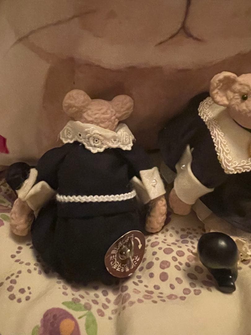 超かわいいペアのヴィクトリア朝風オルゴール付きテディベア Teddy Bear