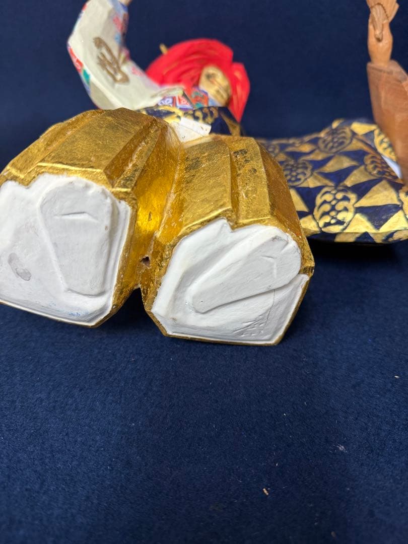 木彫 能人形 春日龍神 歌舞伎 在銘 3体 セット まとめ 奈良一刀彫