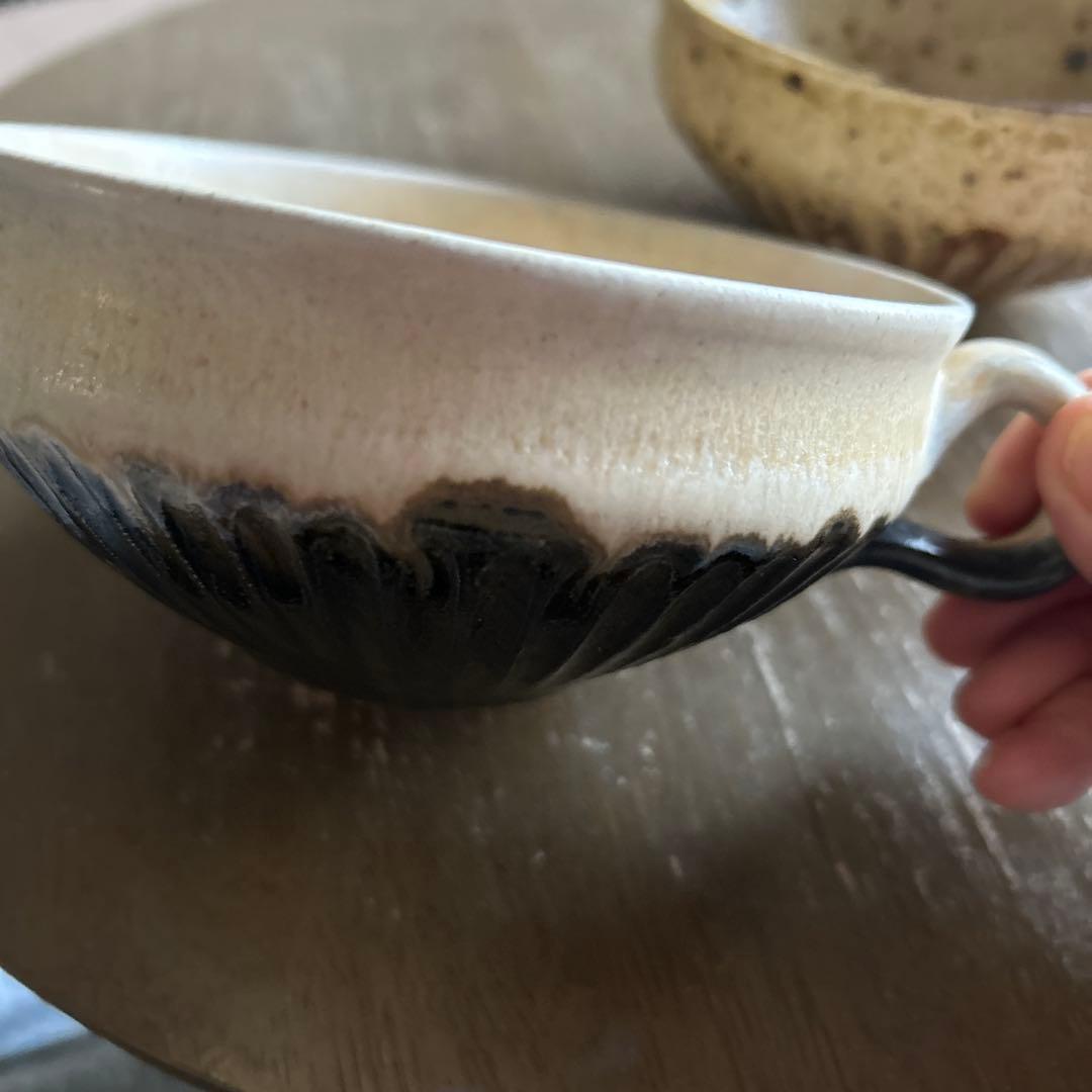 余宮隆スープカップ２客　キュノワール