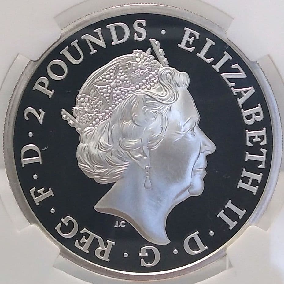 2020 イギリス ブリタニア 1オンス 2ポンド 銀貨 NGC PF70 UC