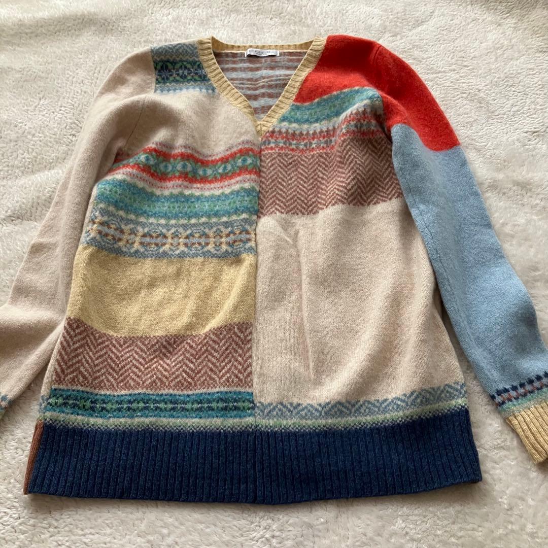 しゅんさま　ERIBE SCOTLAND ウール ニット Vネック S M