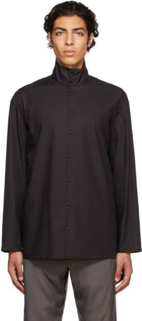 LEMAIRE ルメール HIGH COLLAR SHIRT ブラック 46