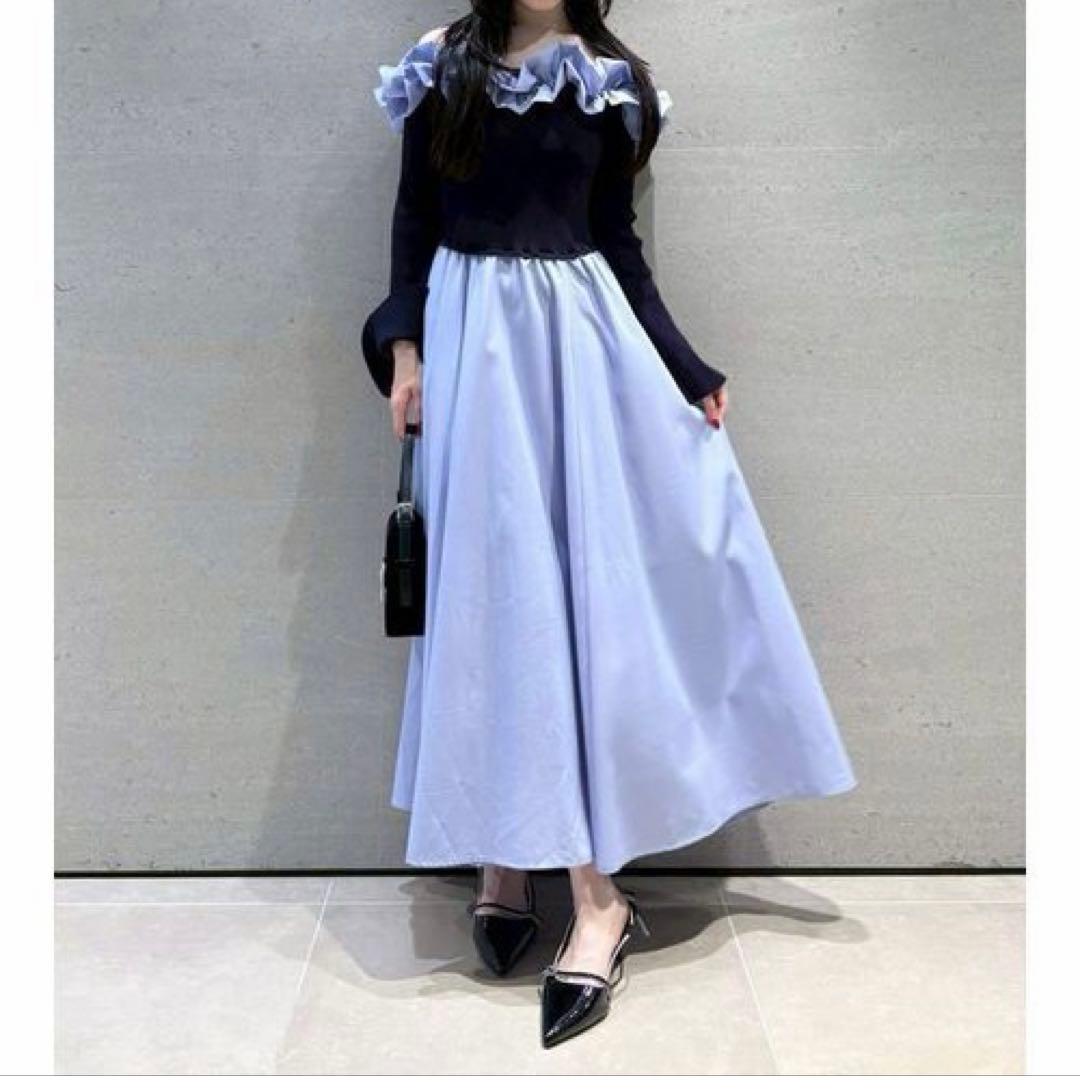 LILY BROWN フリルオフショルダー ロングワンピース