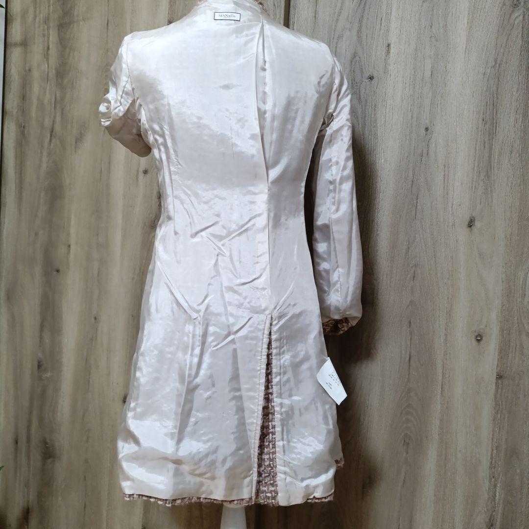 値下げ⤵Max＆co アルパカモヘア混 ツイードロングコートSize38美た品