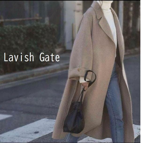lavishgate ワイドスリーブリバーコート ウール ガウン ロングコート