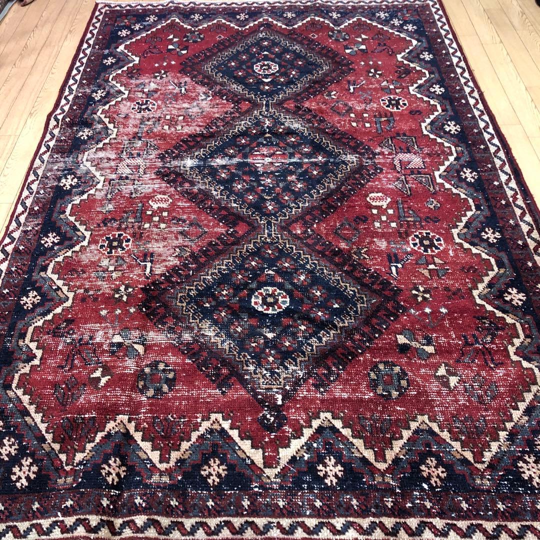 ペルシャ絨毯 ヴィンテージラグ 222×149cm 手織り オールドpersia