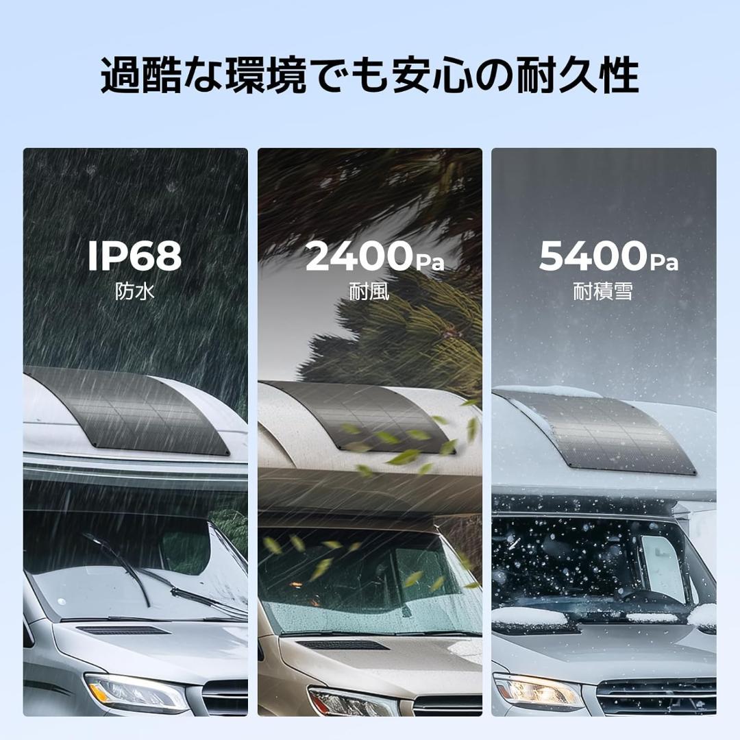 BougeRV フレキシブルソーラーパネル 100W