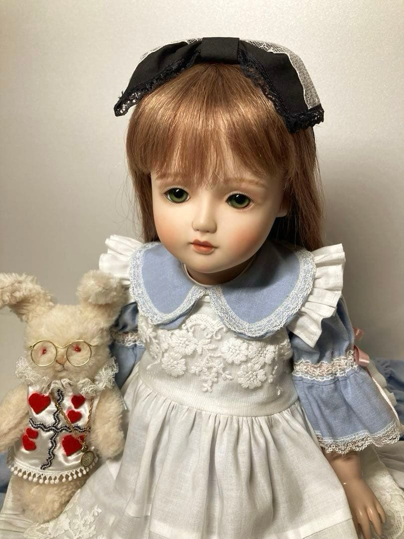 創作ビスクドール　『Alice』　不思議の国のアリス　創作人形　白うさぎ付き