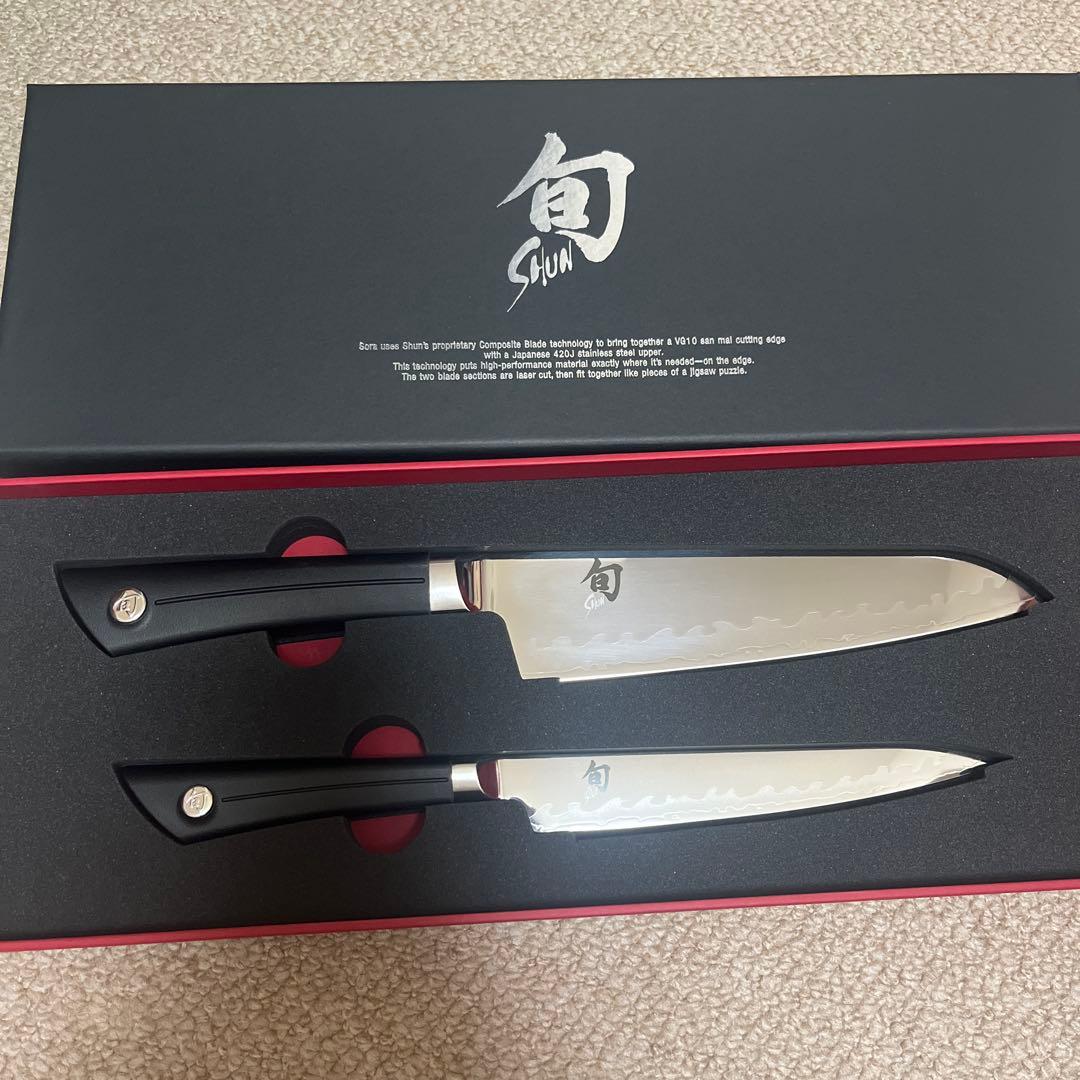 新品未開封　貝印　旬Sora 2点セット&包丁研ぎ三徳包丁 ペティナイフ