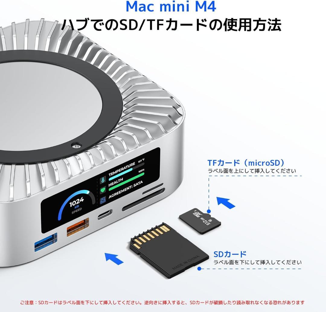 Mac Mini M4 対応ハブ 高精細UI USB-Cハブ 10-in-1