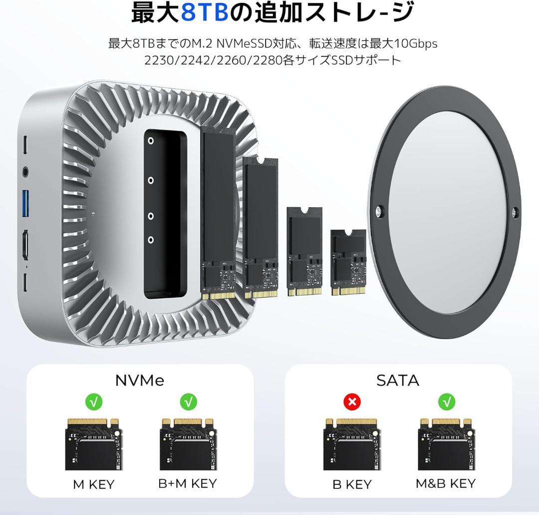 Mac Mini M4 対応ハブ 高精細UI USB-Cハブ 10-in-1
