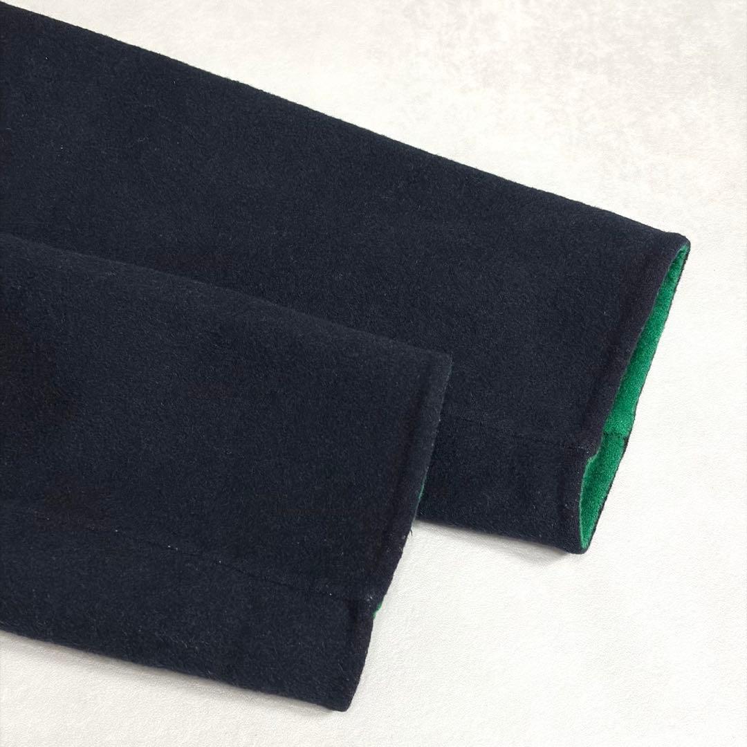 美品＊エンフォルド　ウールリバーノーカラーコート　36　バイカラー　ネイビー