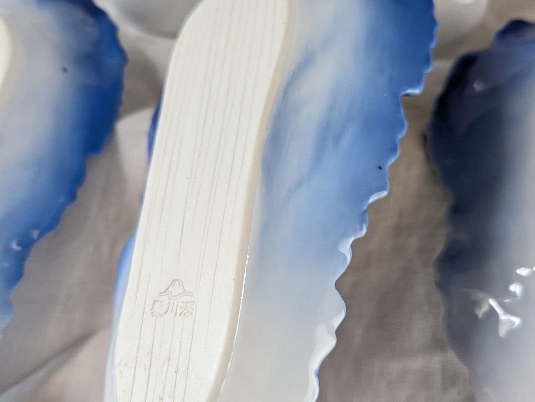 【26日迄】オールド深川製磁　白菜長皿　５客揃　稀少