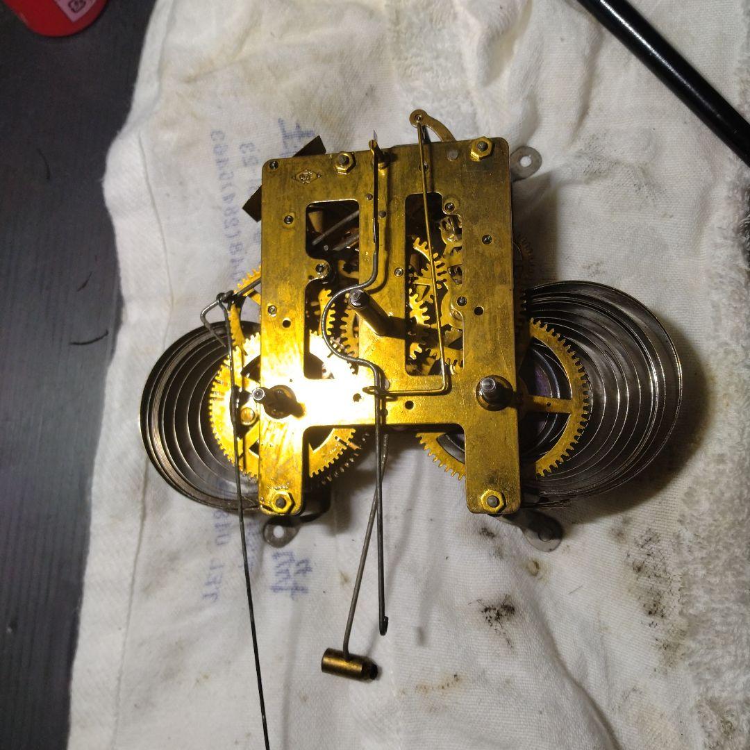 値下！分解ムーブメント洗浄注油動作確認！meiji ゼンマイ 振り子時計 可動品