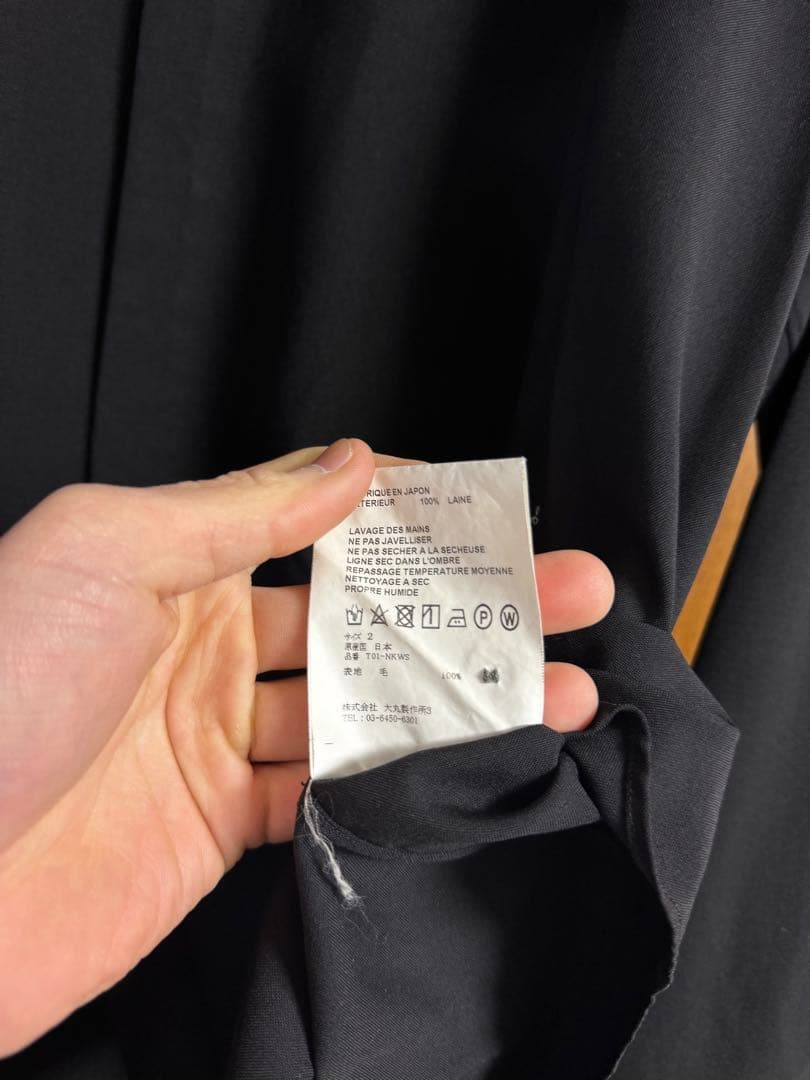 着用2回　OVERCOAT ブラック 長袖シャツ　サイズ2