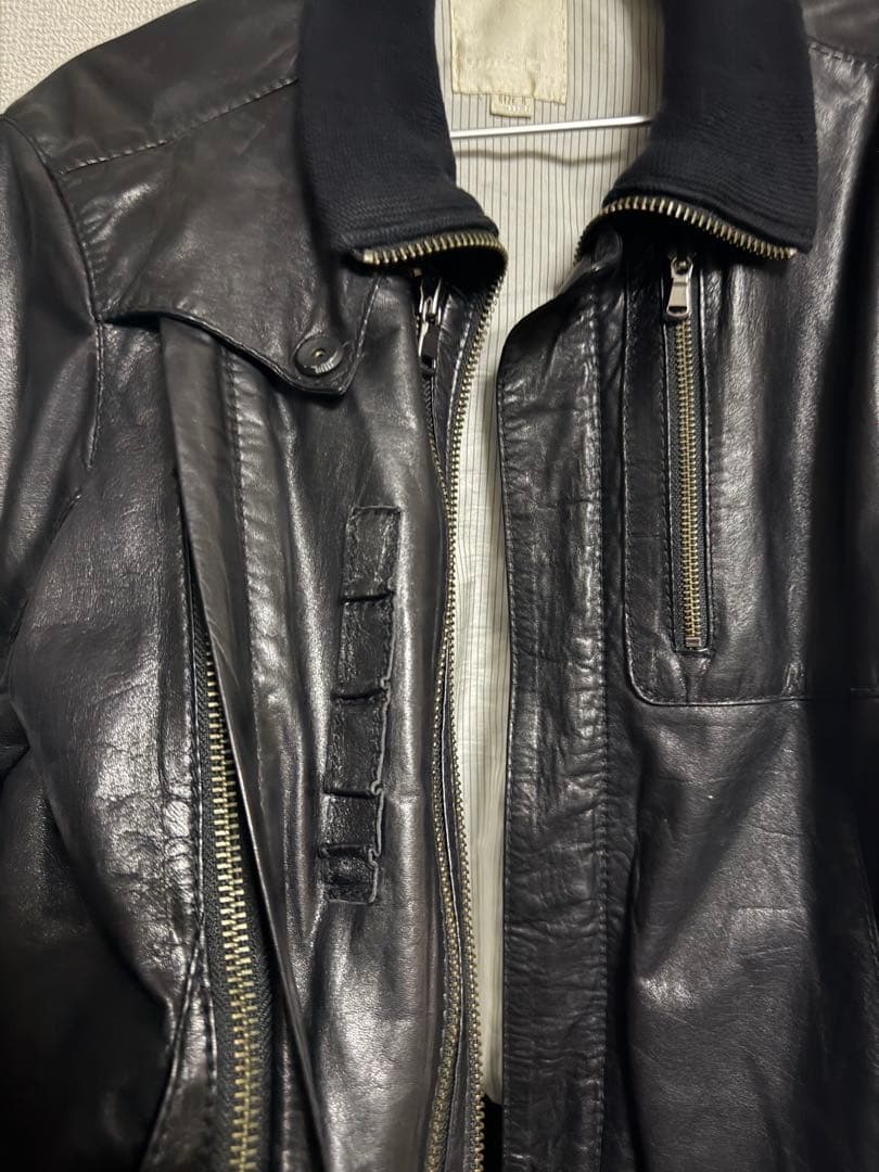 diesel DIESEL ブラックレザージャケット archive