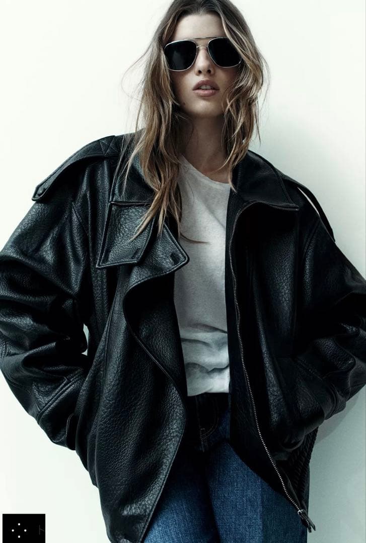 ZARA フェイクレザージャケット XL