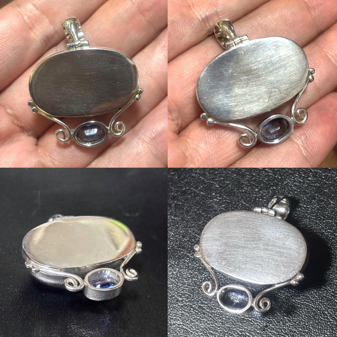 新春セール【目をひく見事なブルー】カナダ人作家一点もの　シルバージュエリー　PT