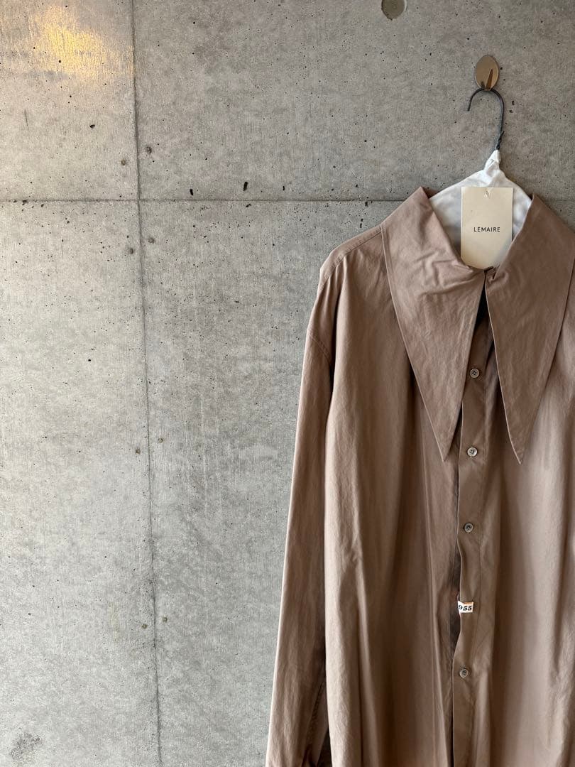 LEMAIRE ルメール TIE NECK SHIRT 48 GREIGE