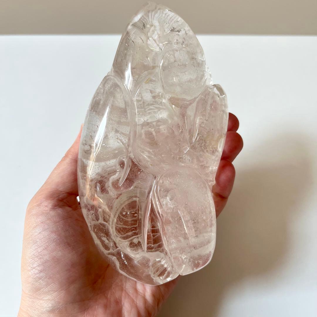 水晶　龍　縁起物　石　石製　石彫　石彫り　置物